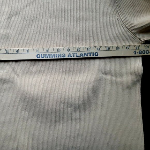 Lauren Ralph Lauren Size L Beige Turtleneck Sweater 100% Cotton Ribbed Logo - Picture 8 of 12